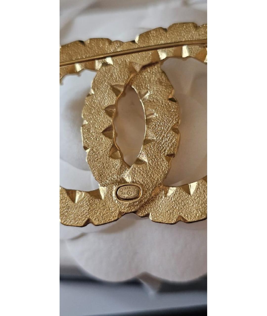 CHANEL Золотая металлическая булавка / брошь, фото 4