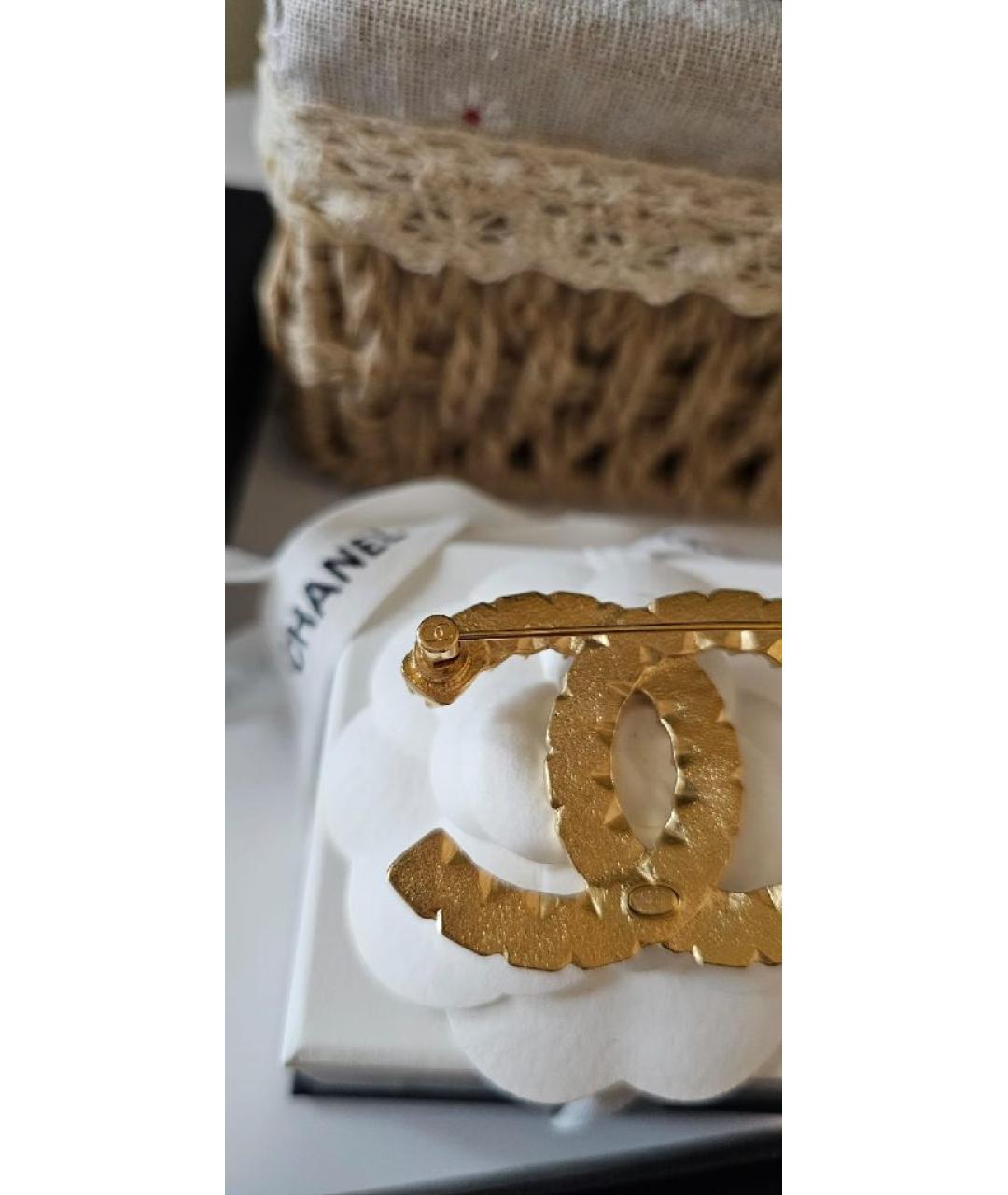 CHANEL Золотая металлическая булавка / брошь, фото 8