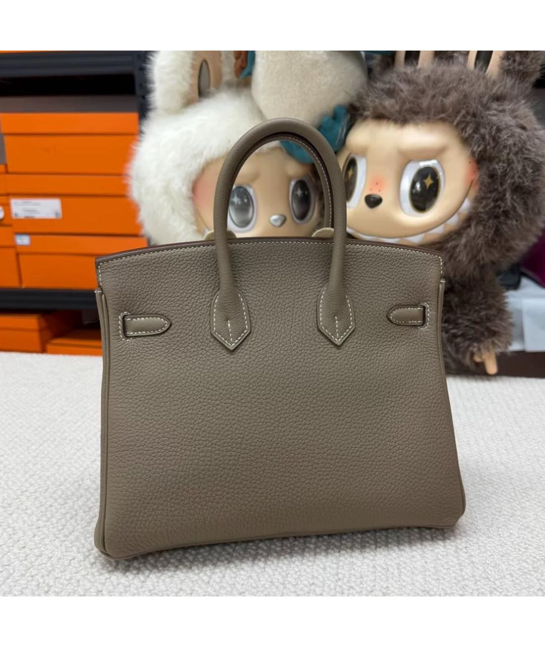 HERMES Коричневая кожаная сумка с короткими ручками, фото 2