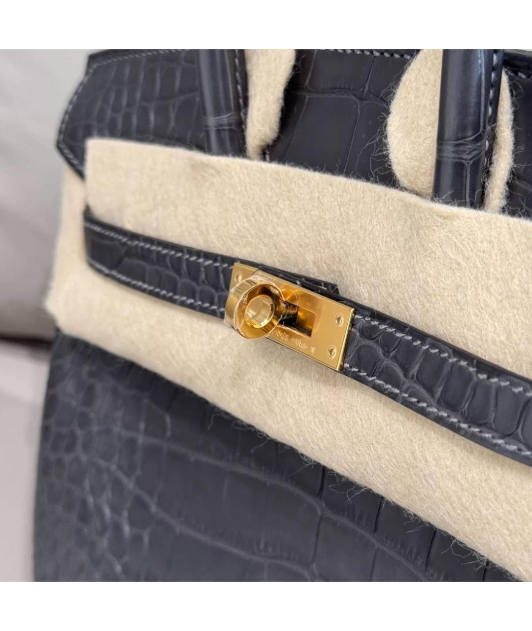 HERMES Черная кожаная сумка с короткими ручками, фото 2