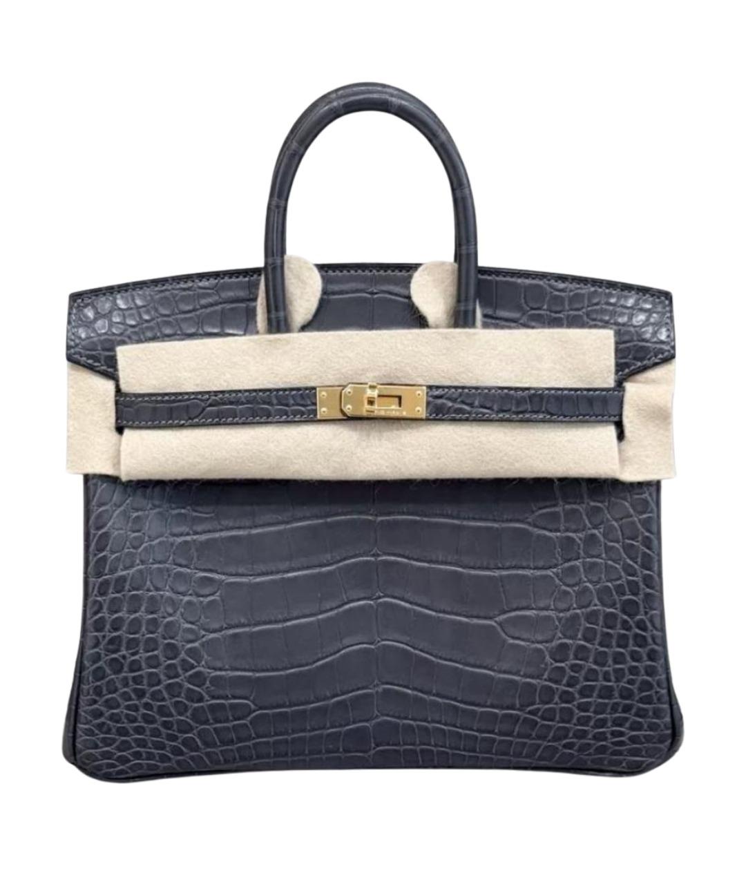 HERMES Черная кожаная сумка с короткими ручками, фото 1