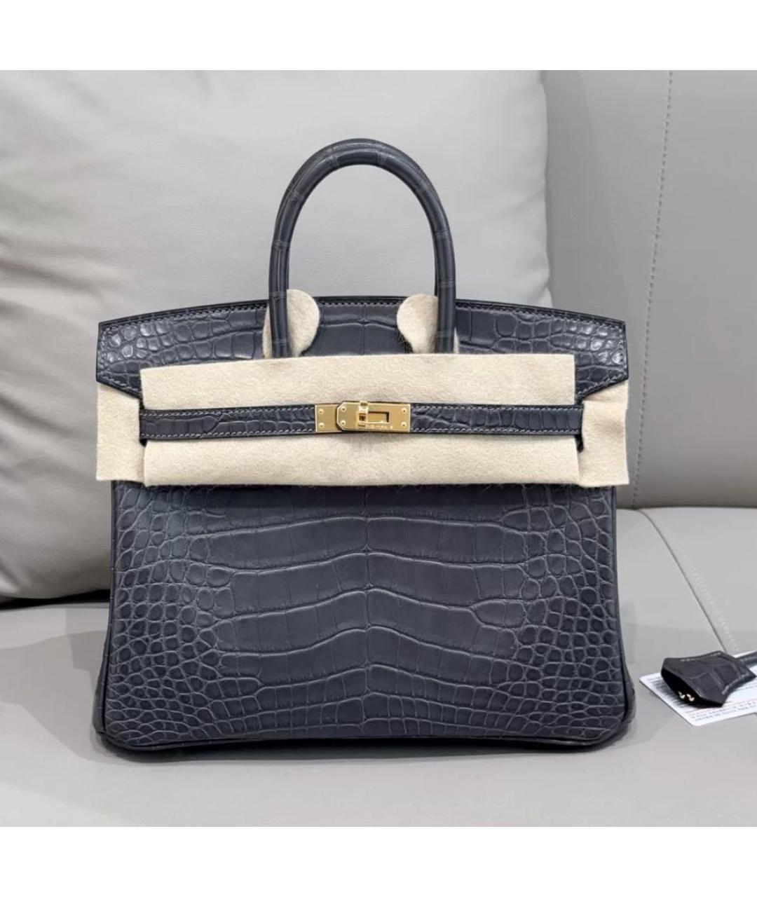 HERMES Черная кожаная сумка с короткими ручками, фото 6