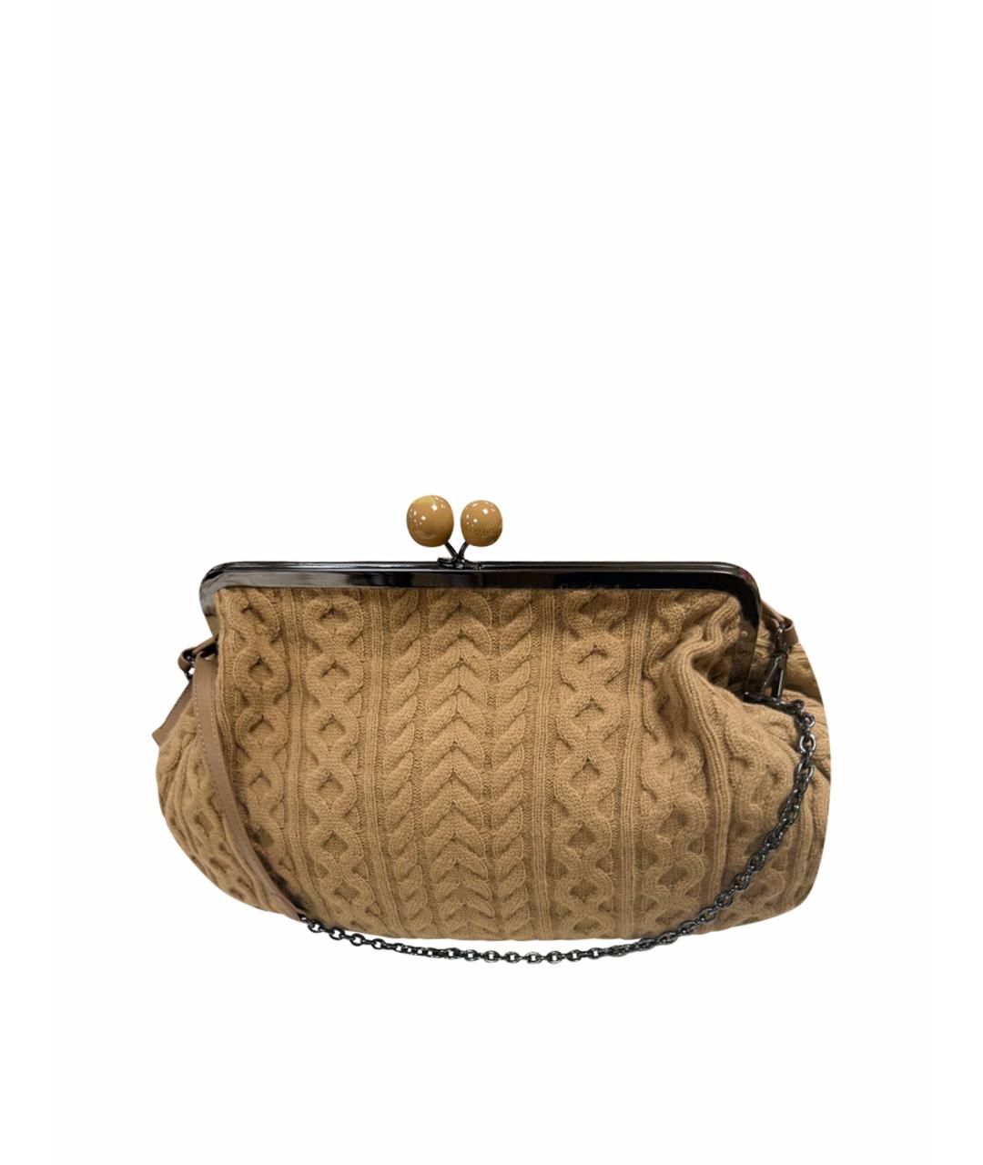 WEEKEND MAX MARA Бежевая шерстяная сумка через плечо, фото 1