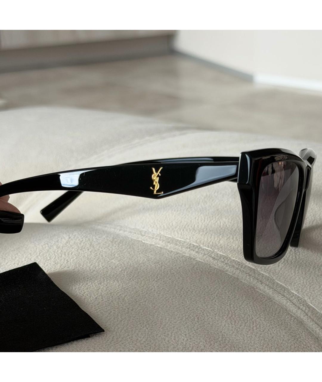 SAINT LAURENT Черные пластиковые солнцезащитные очки, фото 3
