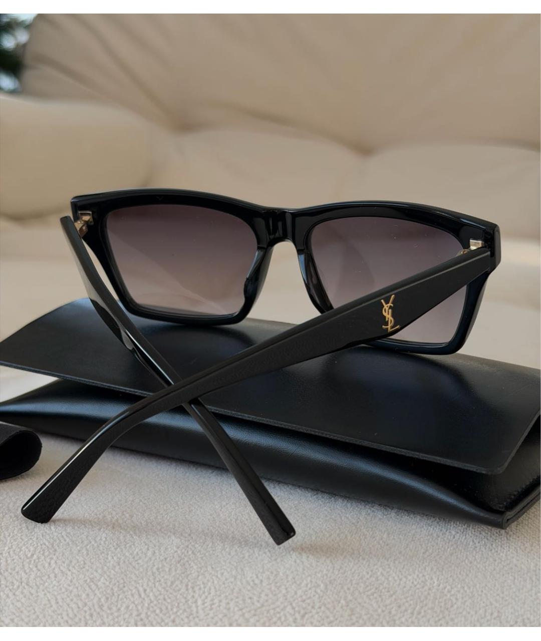 SAINT LAURENT Черные пластиковые солнцезащитные очки, фото 2