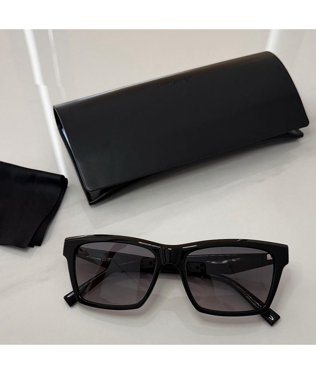 SAINT LAURENT Черные пластиковые солнцезащитные очки, фото 4
