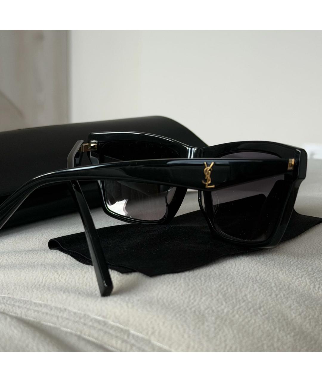 SAINT LAURENT Черные пластиковые солнцезащитные очки, фото 2