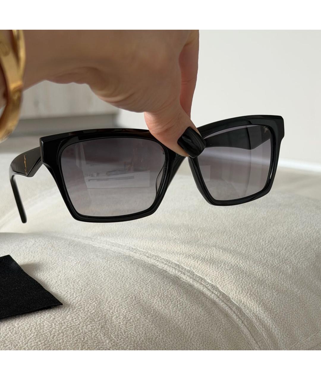 SAINT LAURENT Черные пластиковые солнцезащитные очки, фото 5