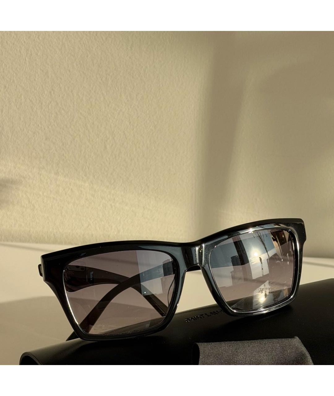 SAINT LAURENT Черные пластиковые солнцезащитные очки, фото 4