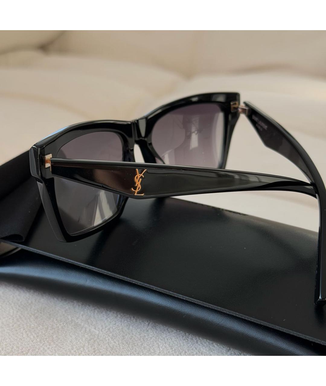 SAINT LAURENT Черные пластиковые солнцезащитные очки, фото 3
