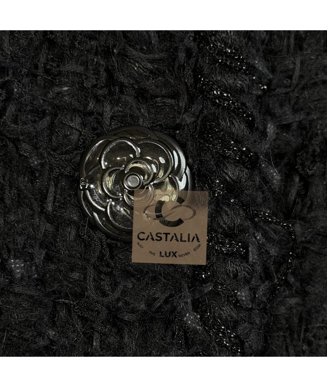 CHANEL Темно-синий твидовый жакет/пиджак, фото 5