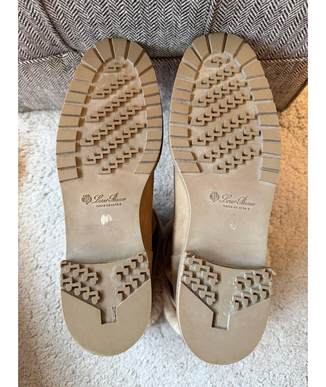 LORO PIANA Коричневые замшевые сапоги, фото 5