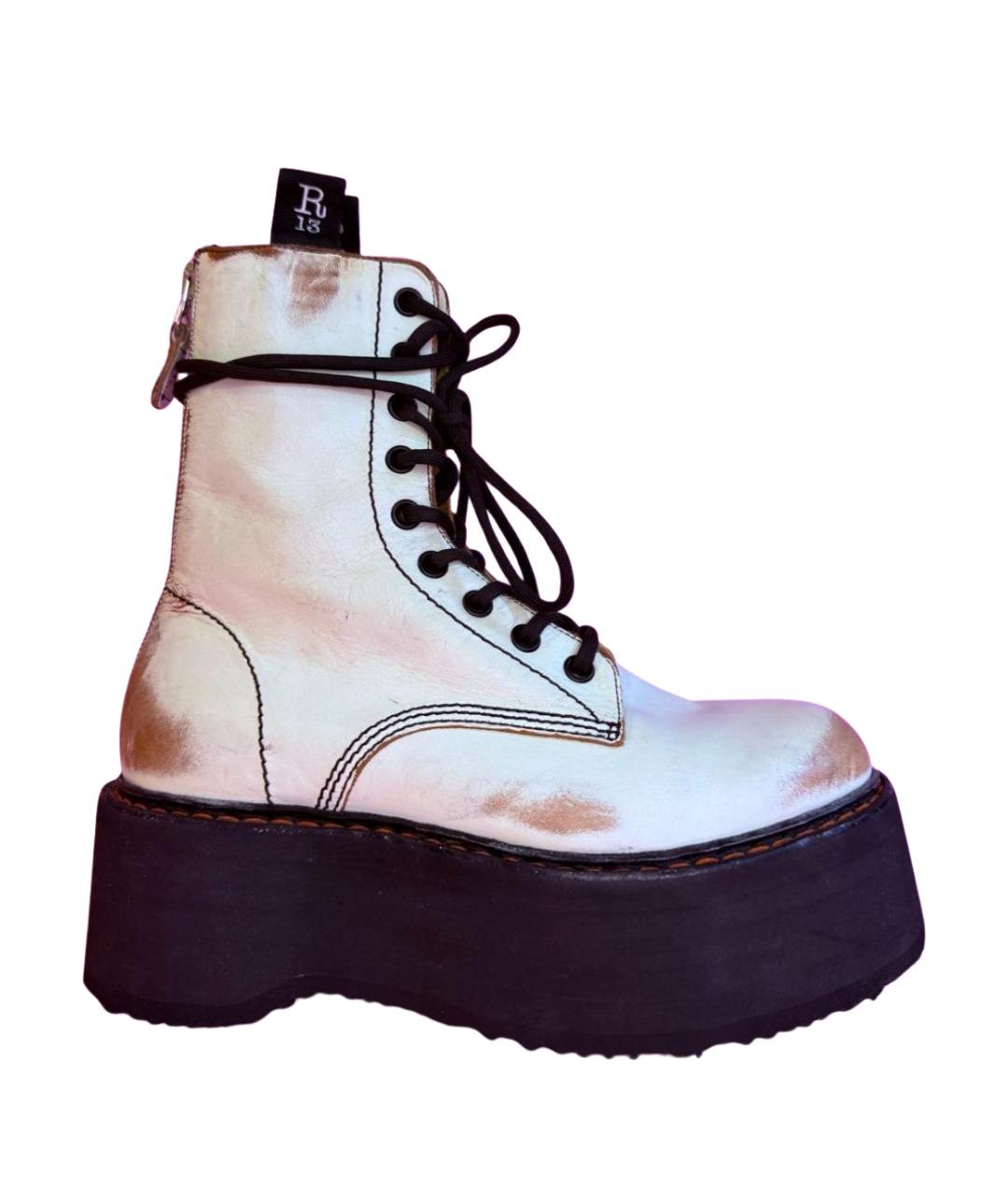 R13 Белые кожаные ботинки, фото 1