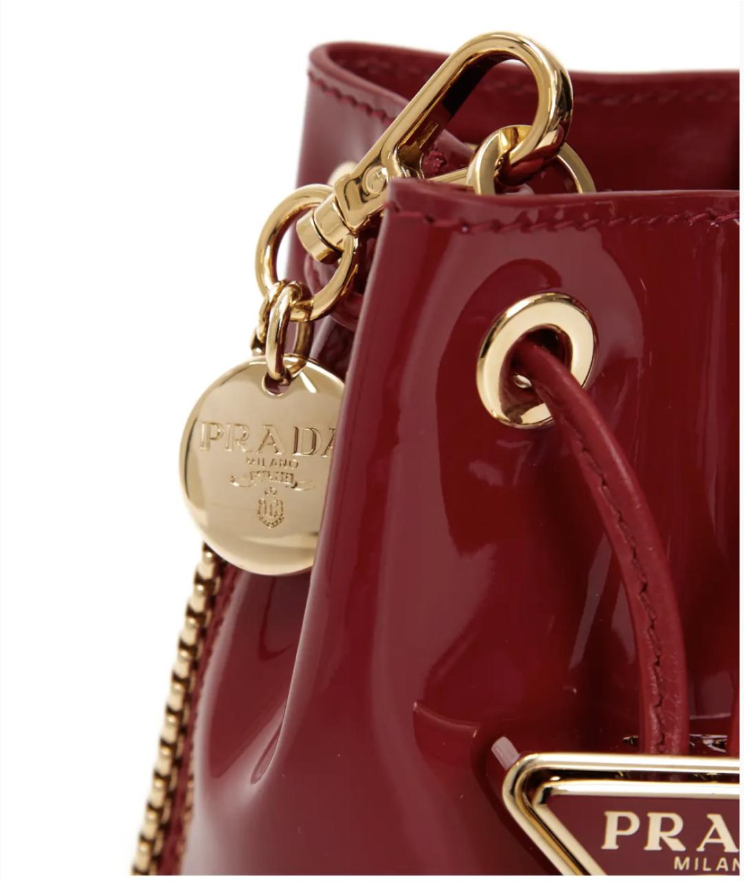 PRADA Красная сумка через плечо из лакированной кожи, фото 4