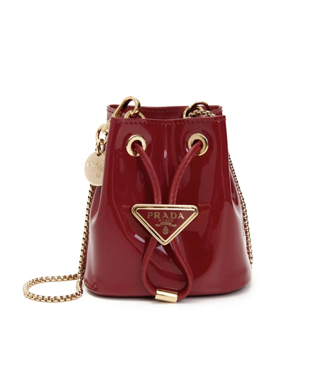 PRADA Красная сумка через плечо из лакированной кожи, фото 5