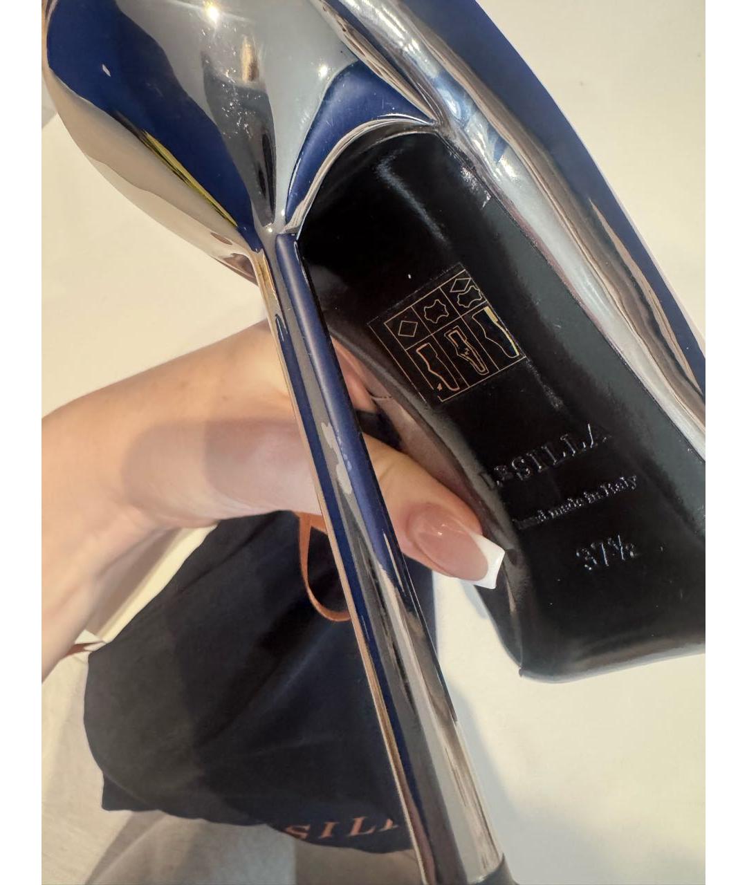 LE SILLA Серебряные туфли из лакированной кожи, фото 5