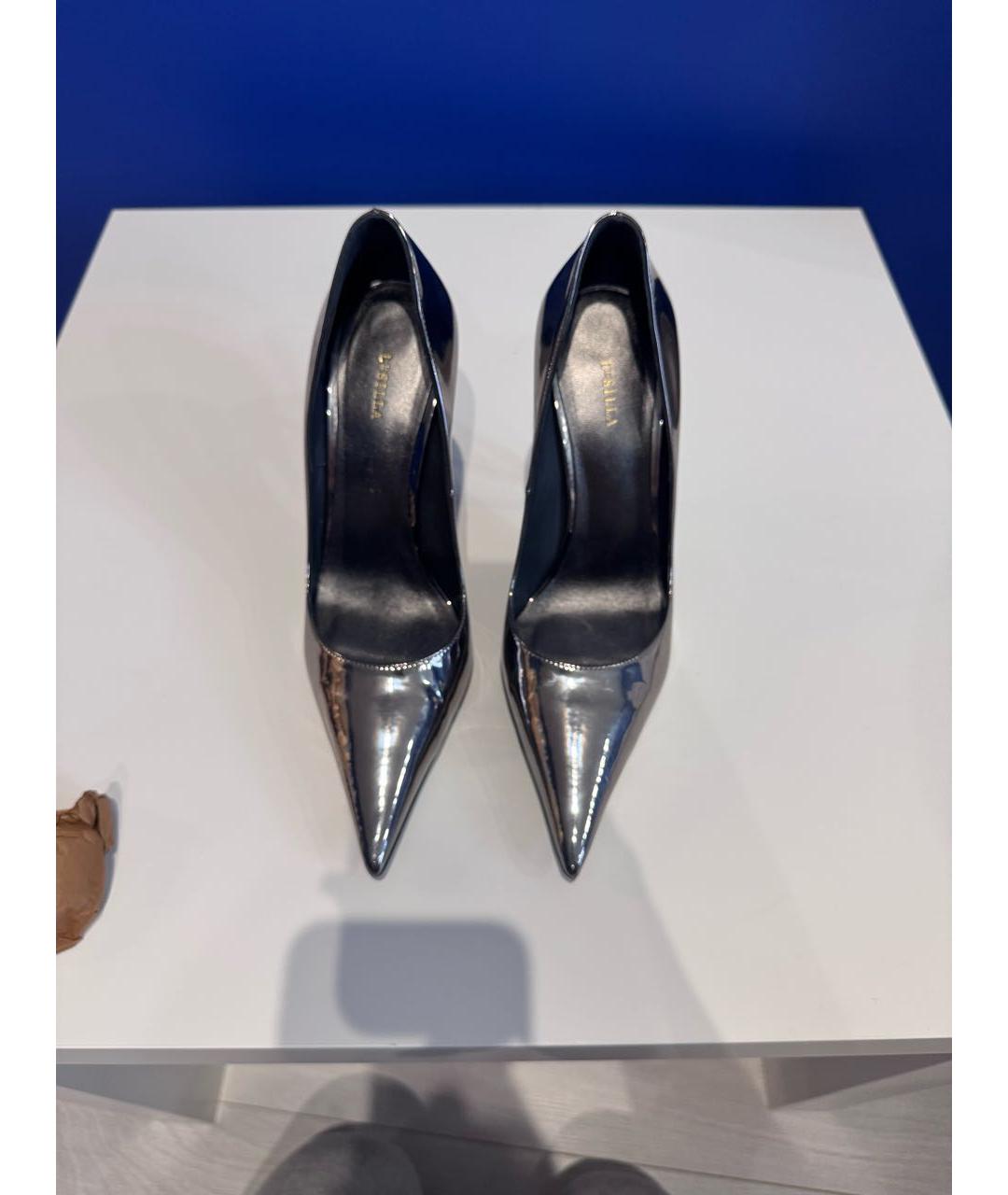 LE SILLA Серебряные туфли из лакированной кожи, фото 2