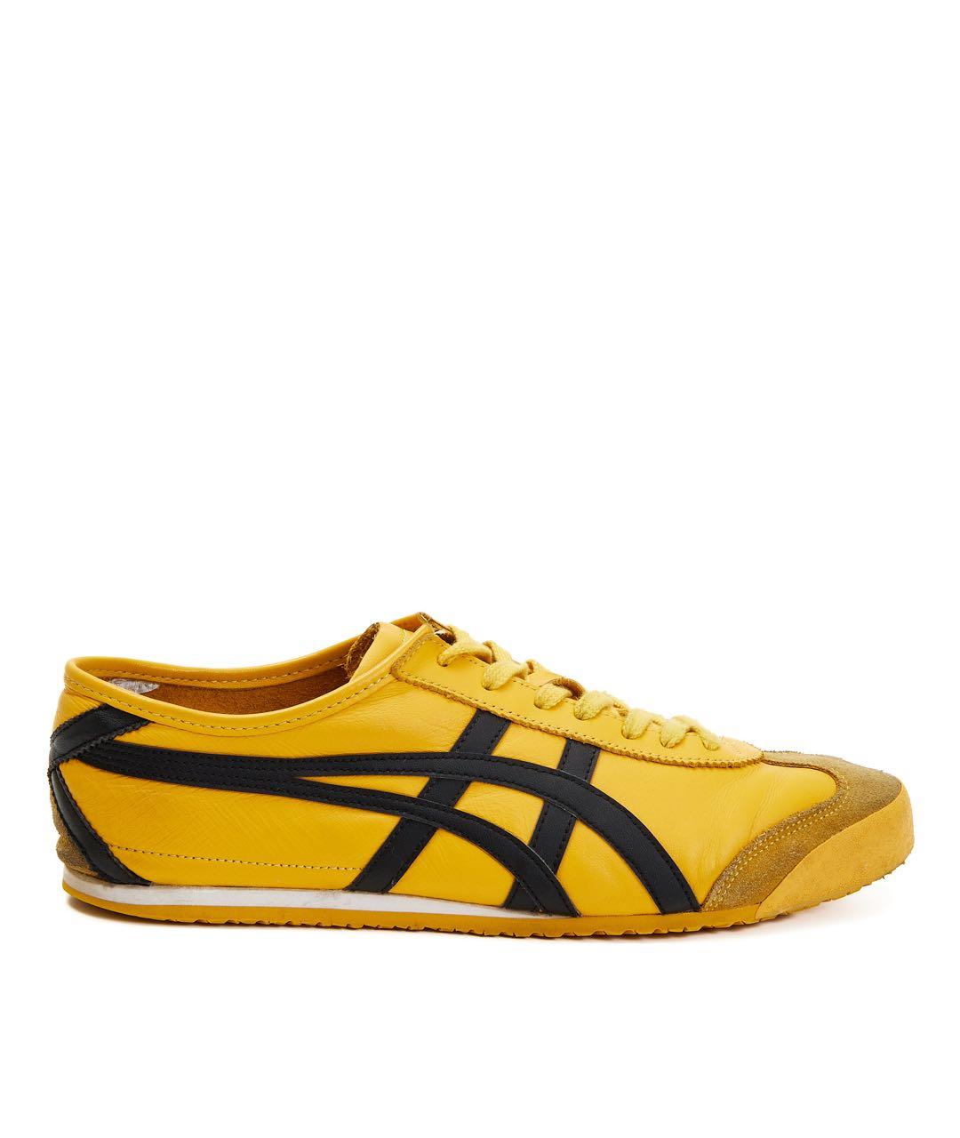 ONITSUKA TIGER Желтые кожаные низкие кроссовки / кеды, фото 7