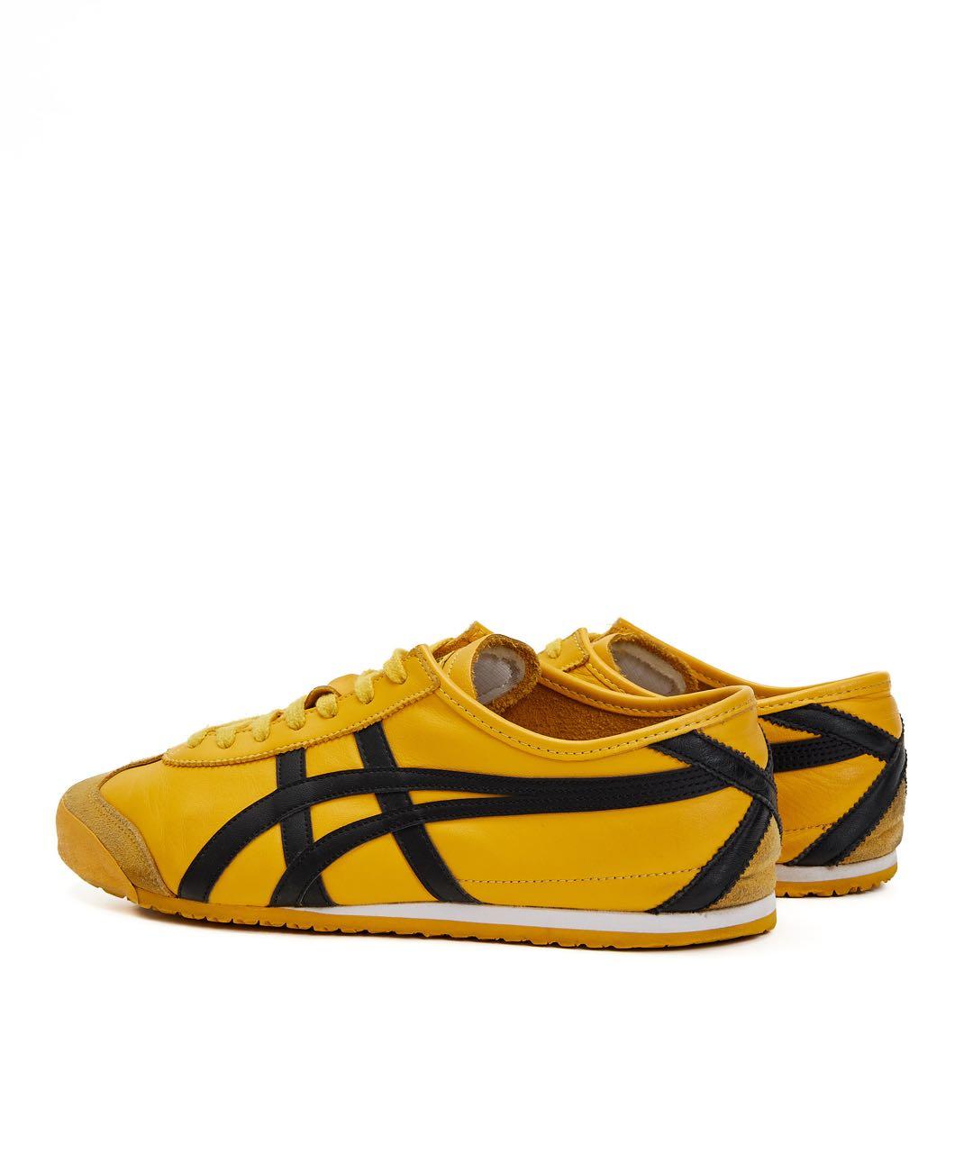 ONITSUKA TIGER Желтые кожаные низкие кроссовки / кеды, фото 3