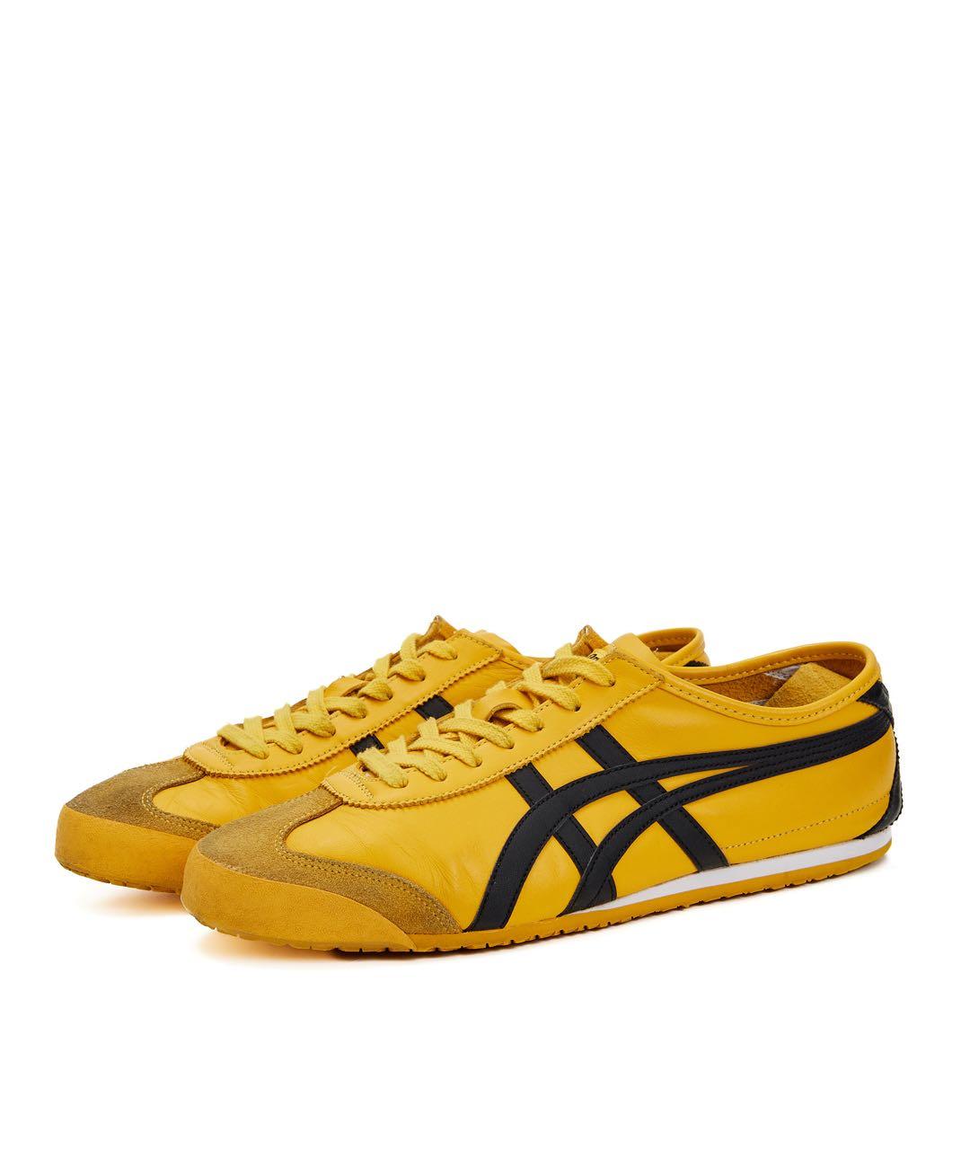 ONITSUKA TIGER Желтые кожаные низкие кроссовки / кеды, фото 2