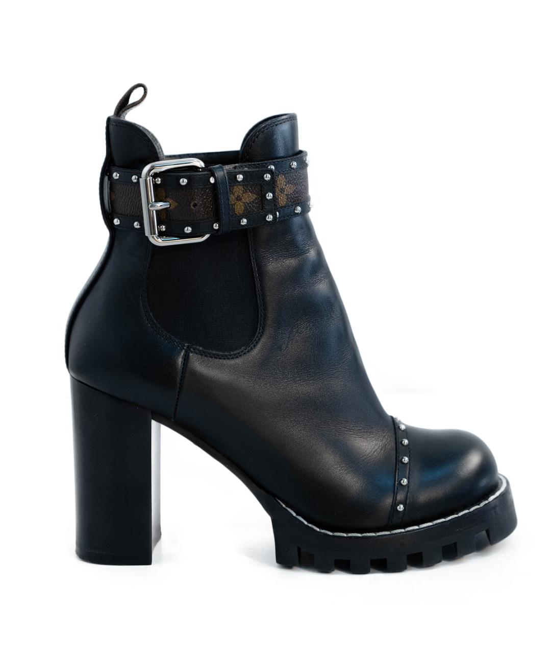 LOUIS VUITTON Черные кожаные ботильоны, фото 6