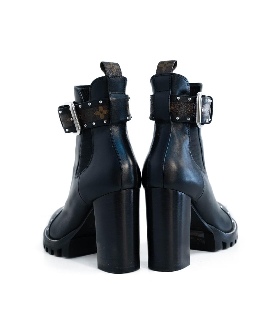 LOUIS VUITTON Черные кожаные ботильоны, фото 5