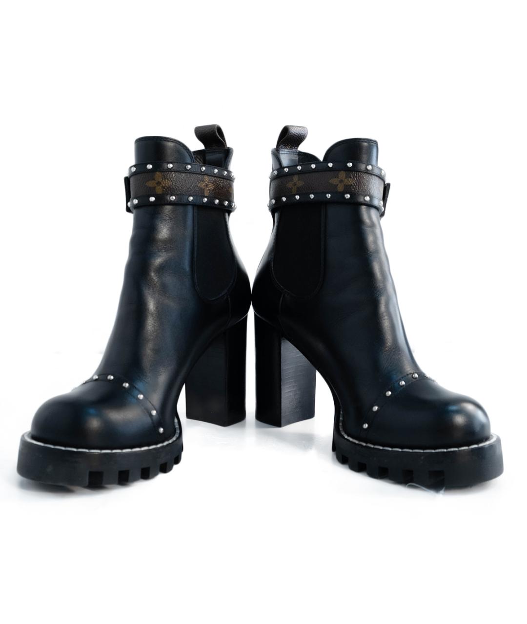 LOUIS VUITTON Черные кожаные ботильоны, фото 4