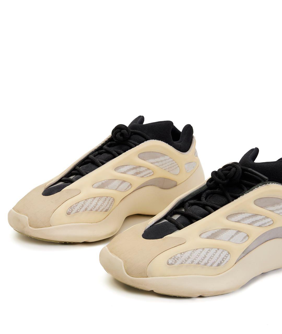 ADIDAS YEEZY Бежевые текстильные низкие кроссовки / кеды, фото 4