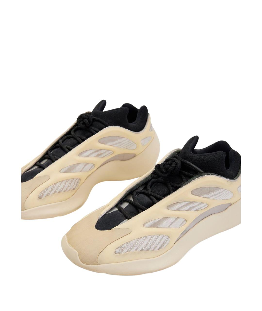 ADIDAS YEEZY Бежевые текстильные низкие кроссовки / кеды, фото 7