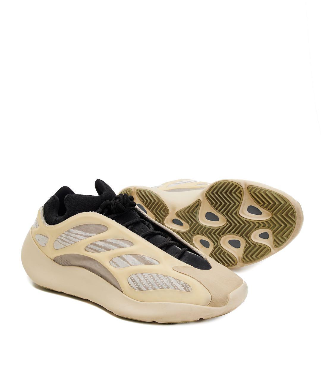 ADIDAS YEEZY Бежевые текстильные низкие кроссовки / кеды, фото 2