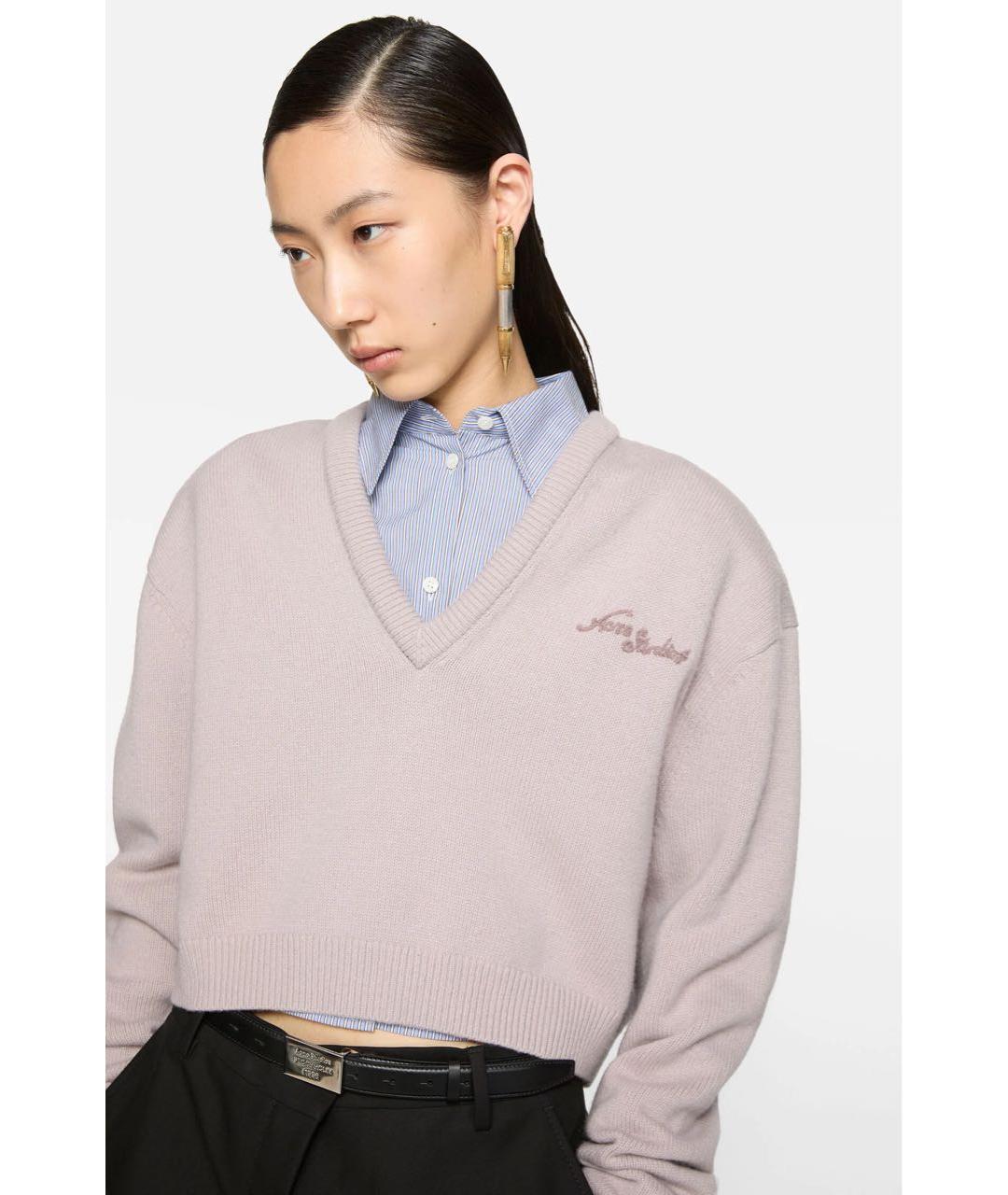 ACNE STUDIOS Розовый шерстяной джемпер / свитер, фото 4