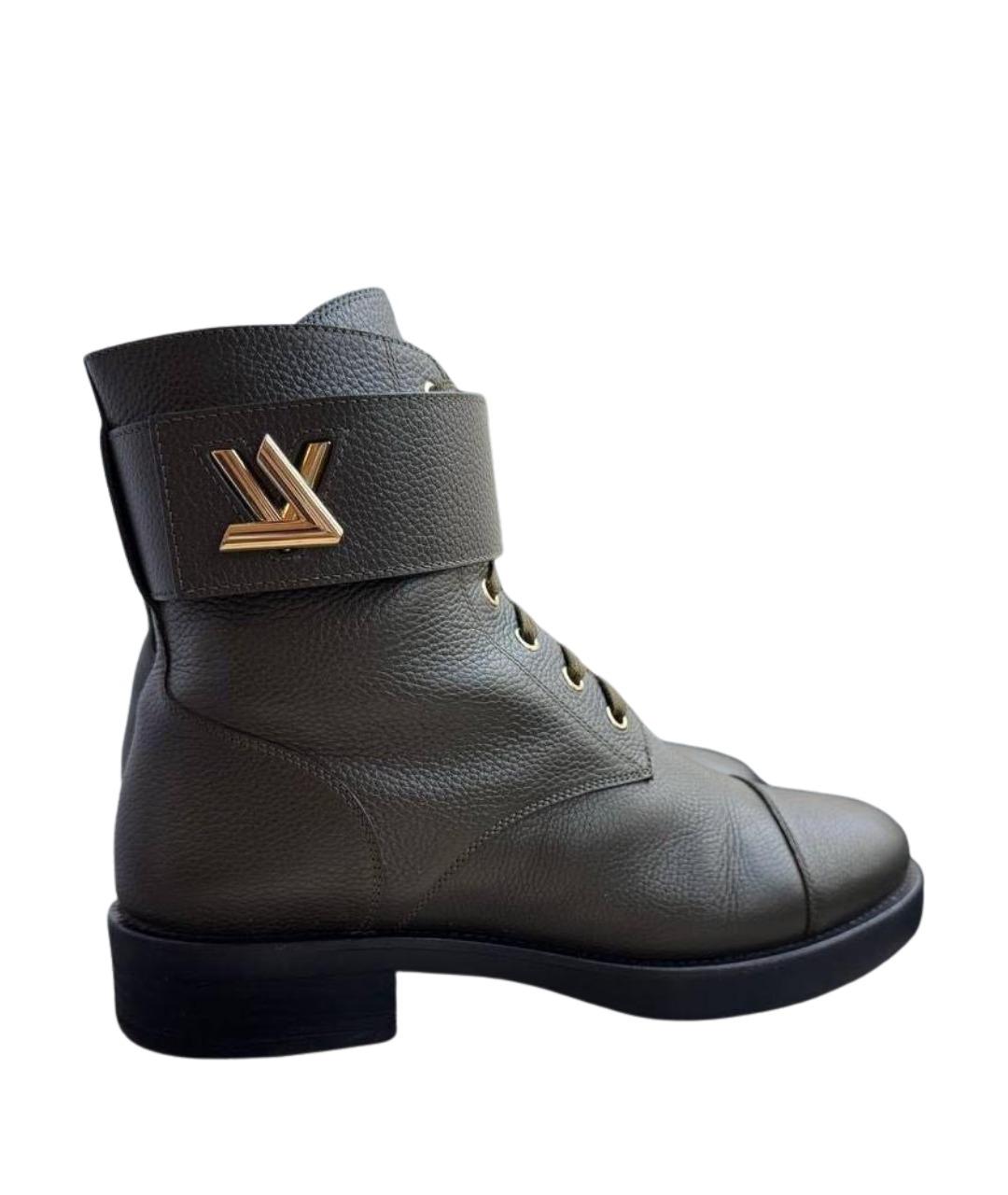 LOUIS VUITTON Зеленые кожаные ботинки, фото 1