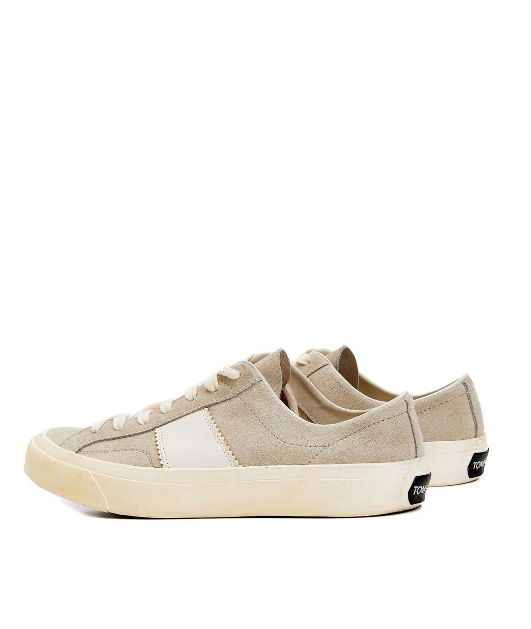 TOM FORD Бежевые замшевые низкие кроссовки / кеды, фото 4