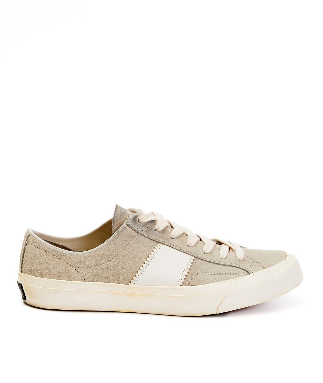 TOM FORD Бежевые замшевые низкие кроссовки / кеды, фото 3