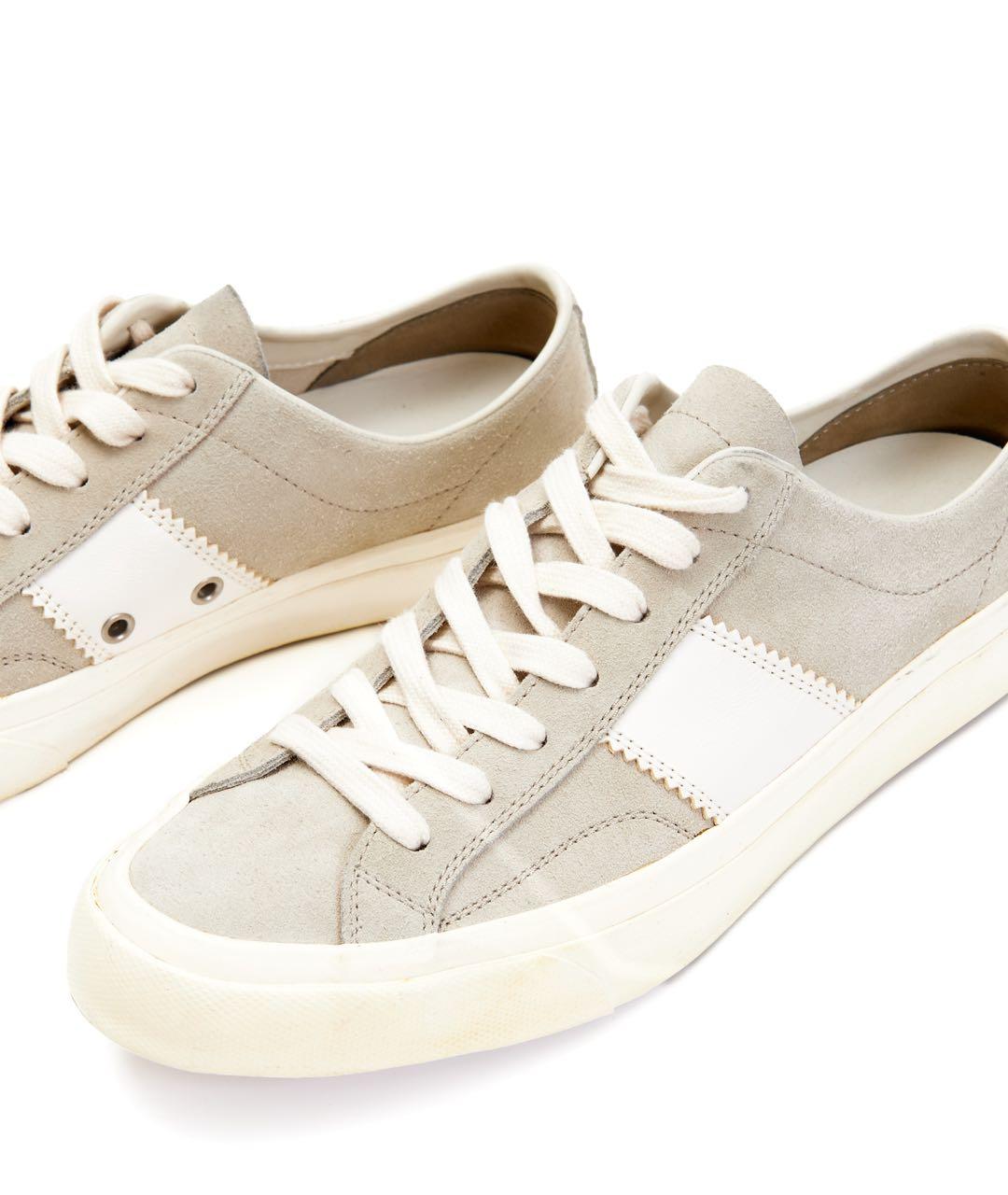 TOM FORD Бежевые замшевые низкие кроссовки / кеды, фото 5