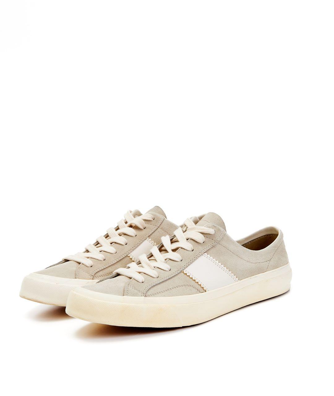 TOM FORD Бежевые замшевые низкие кроссовки / кеды, фото 6