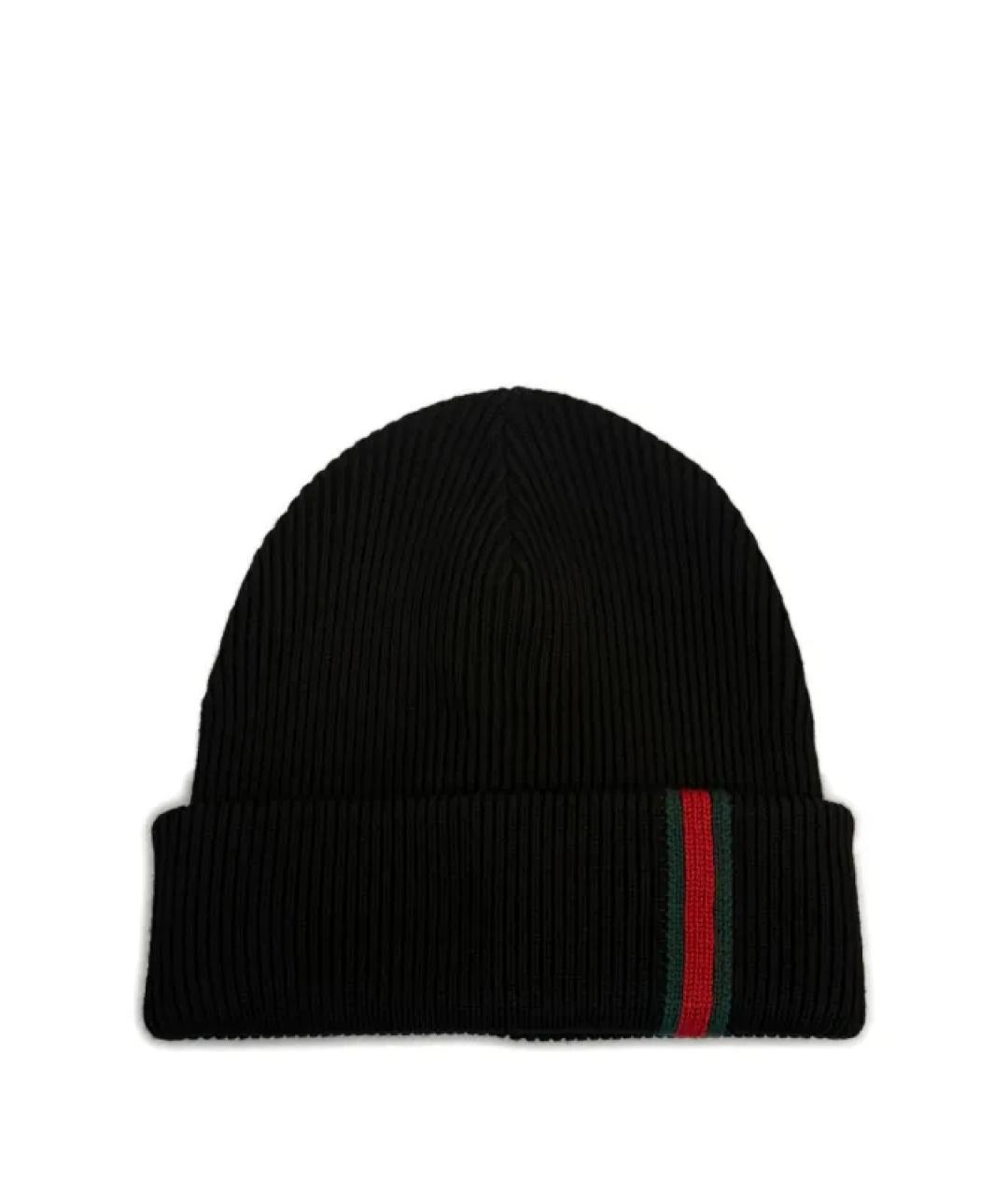 GUCCI Черная шерстяная шапка, фото 1