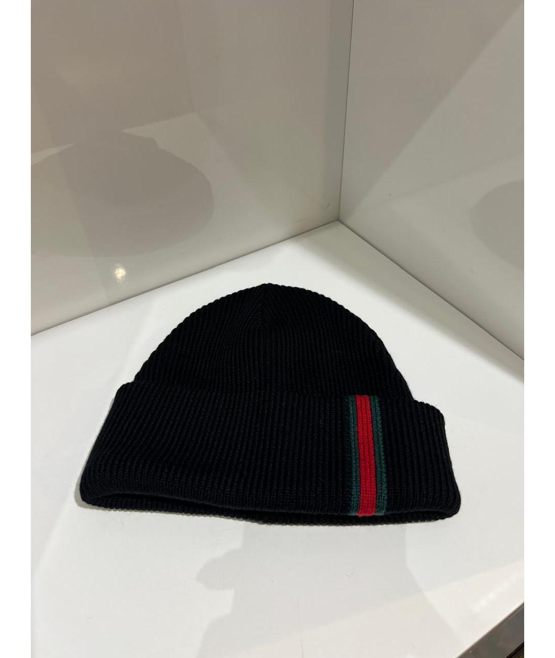 GUCCI Черная шерстяная шапка, фото 2