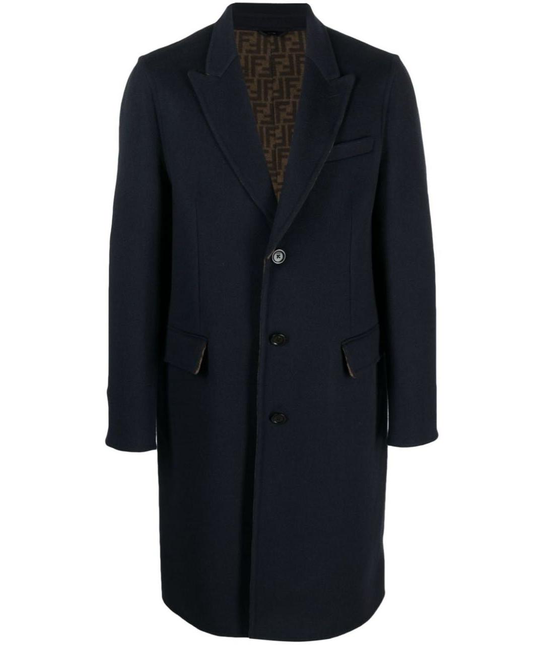 FENDI Черное шерстяное пальто, фото 1