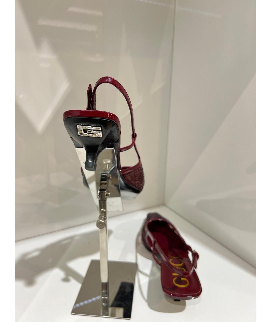 GUCCI Бордовые туфли, фото 4