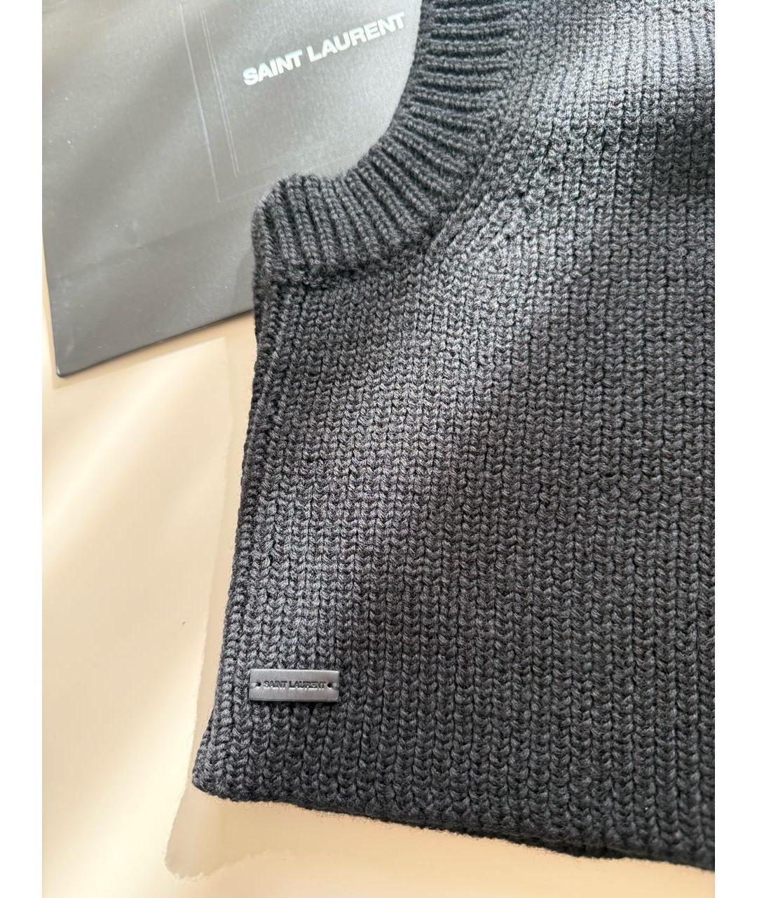 SAINT LAURENT Черная шерстяная шапка, фото 4