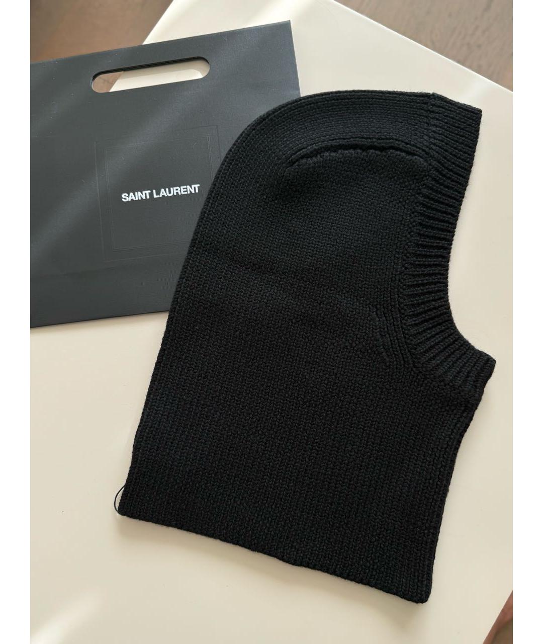 SAINT LAURENT Черная шерстяная шапка, фото 5