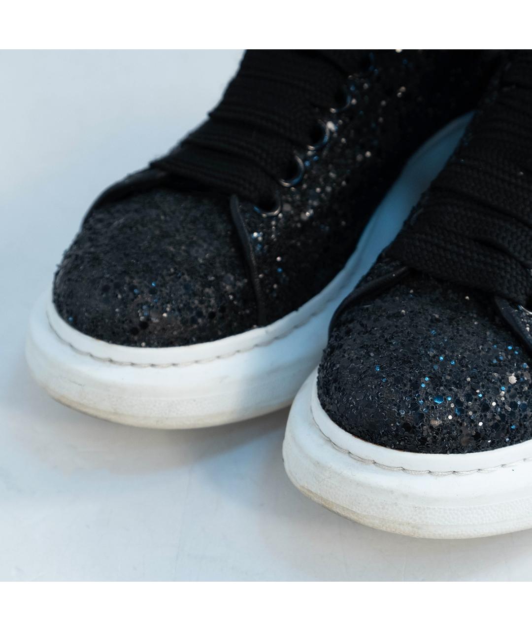 ALEXANDER MCQUEEN Черные кожаные кеды, фото 3