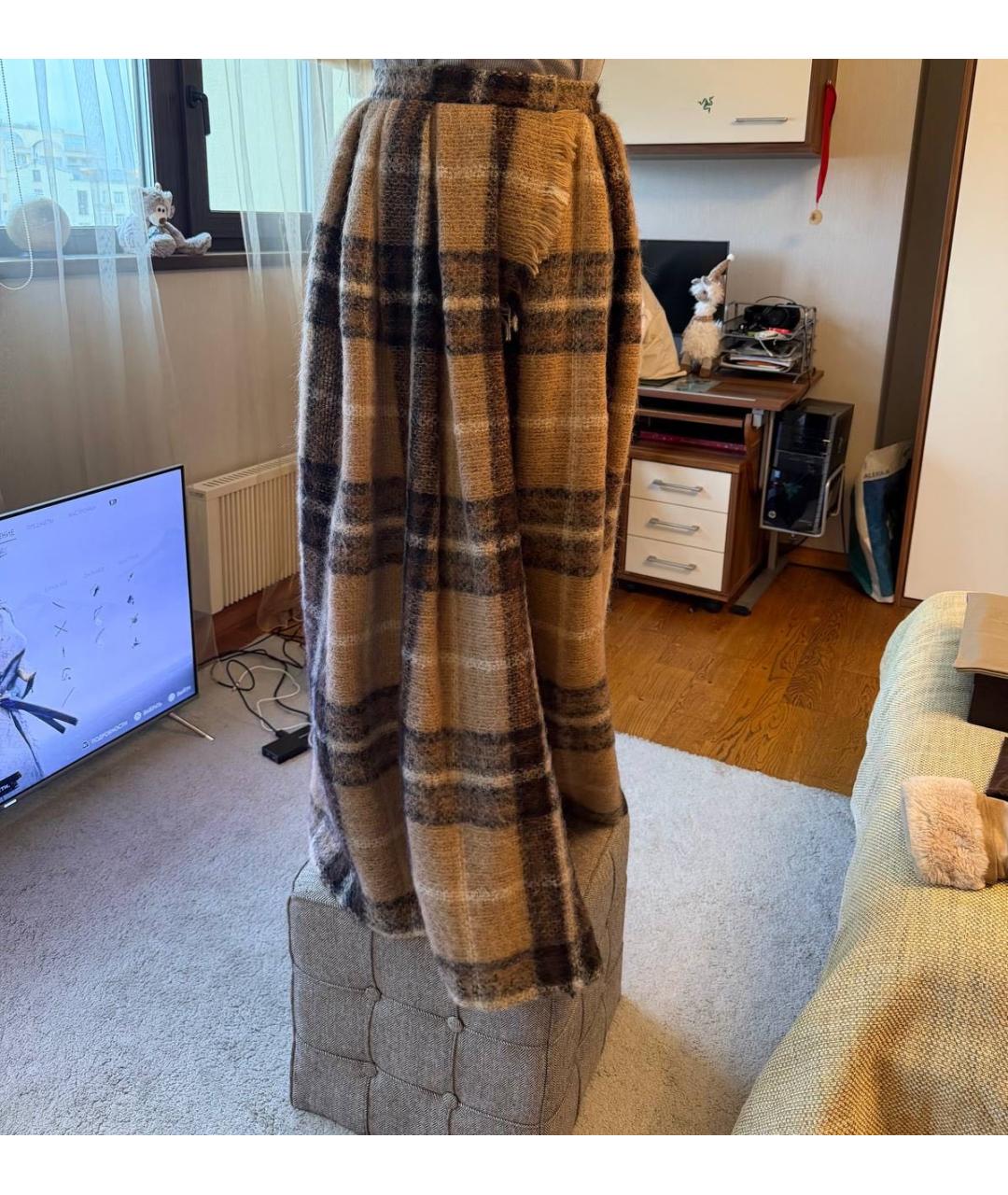 MAX MARA Коричневая шерстяная юбка макси, фото 5