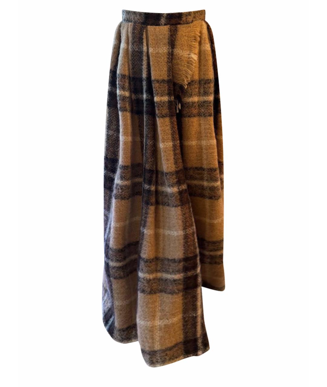 MAX MARA Коричневая шерстяная юбка макси, фото 1