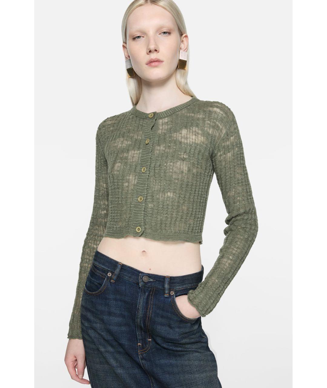 ACNE STUDIOS Хаки кардиган, фото 2