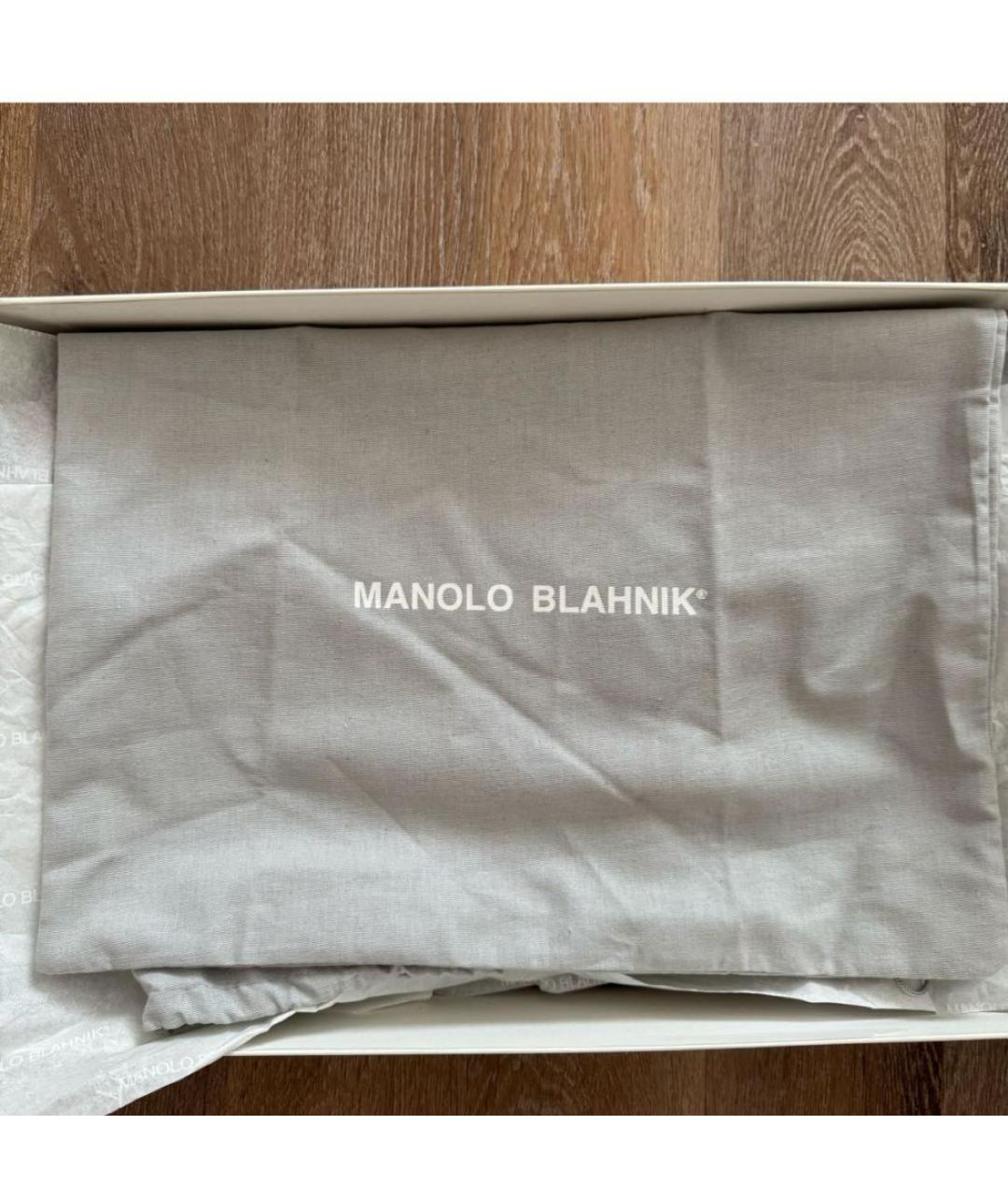 MANOLO BLAHNIK Коричневые кожаные сапоги, фото 8