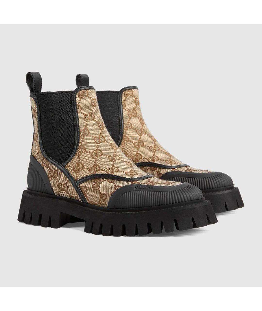 GUCCI Бежевые кожаные сапоги, фото 5