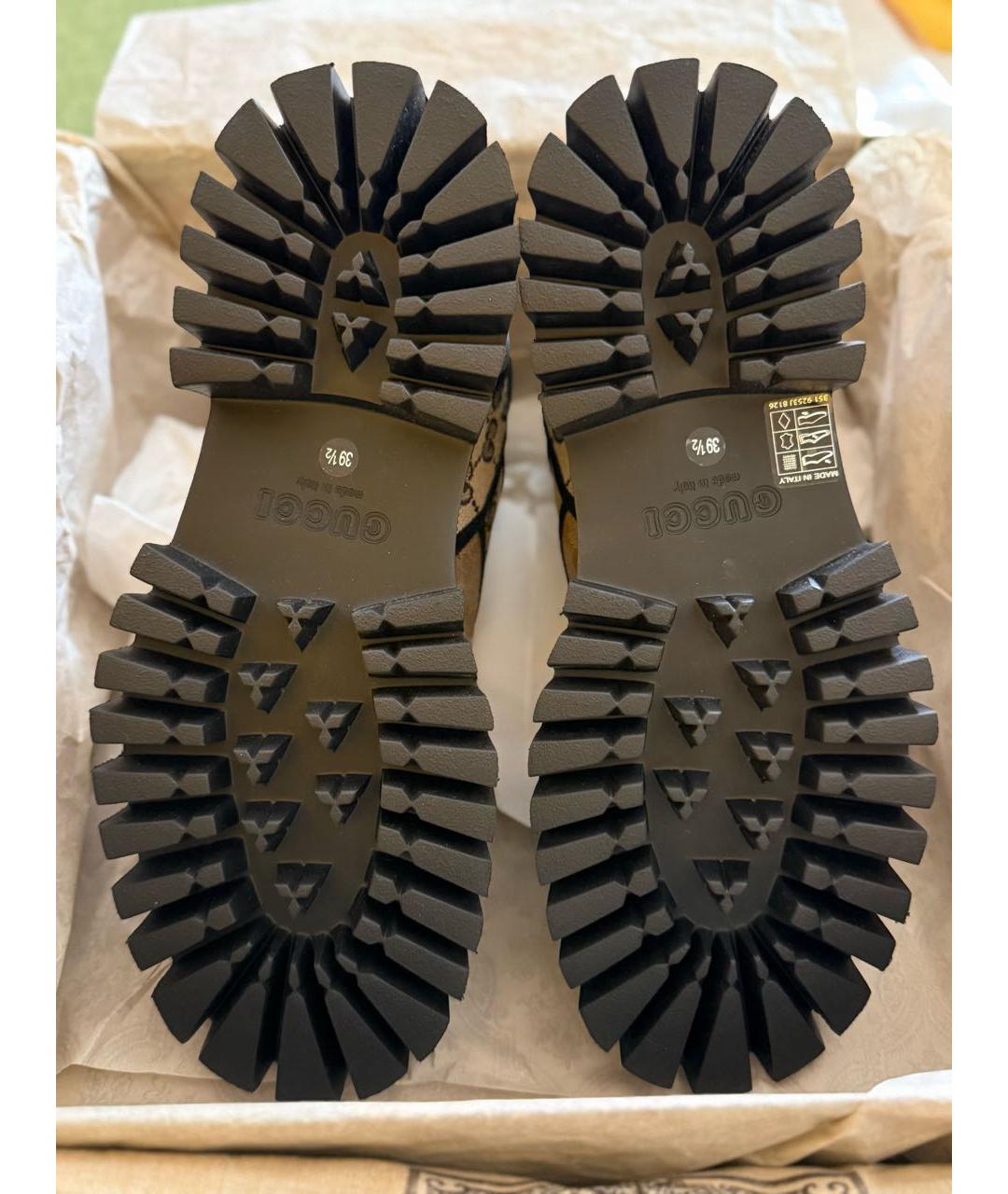 GUCCI Бежевые кожаные сапоги, фото 4