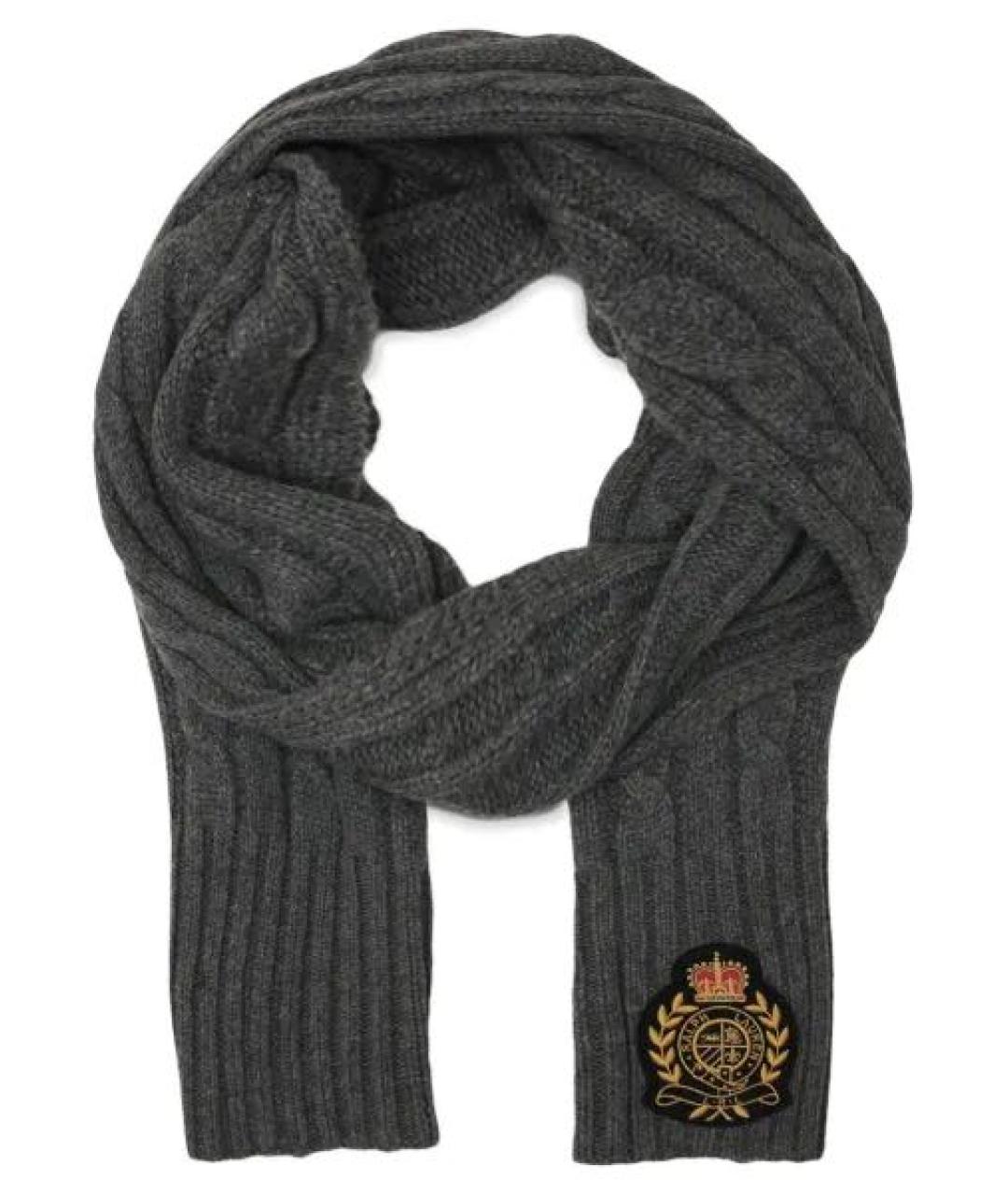 POLO RALPH LAUREN Серый шерстяной шарф, фото 1